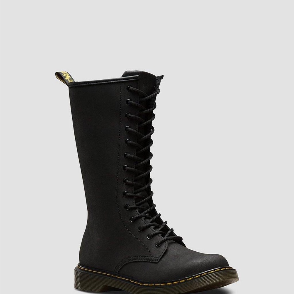 1914 YOUTH LEATHER HIGH BOOTS - Dr. Martens Black Combat Boots